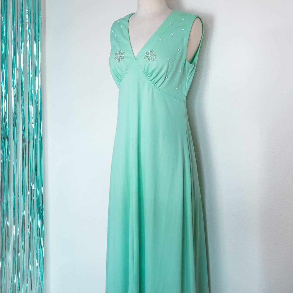 60’s Vintage Seafoam Green Gown